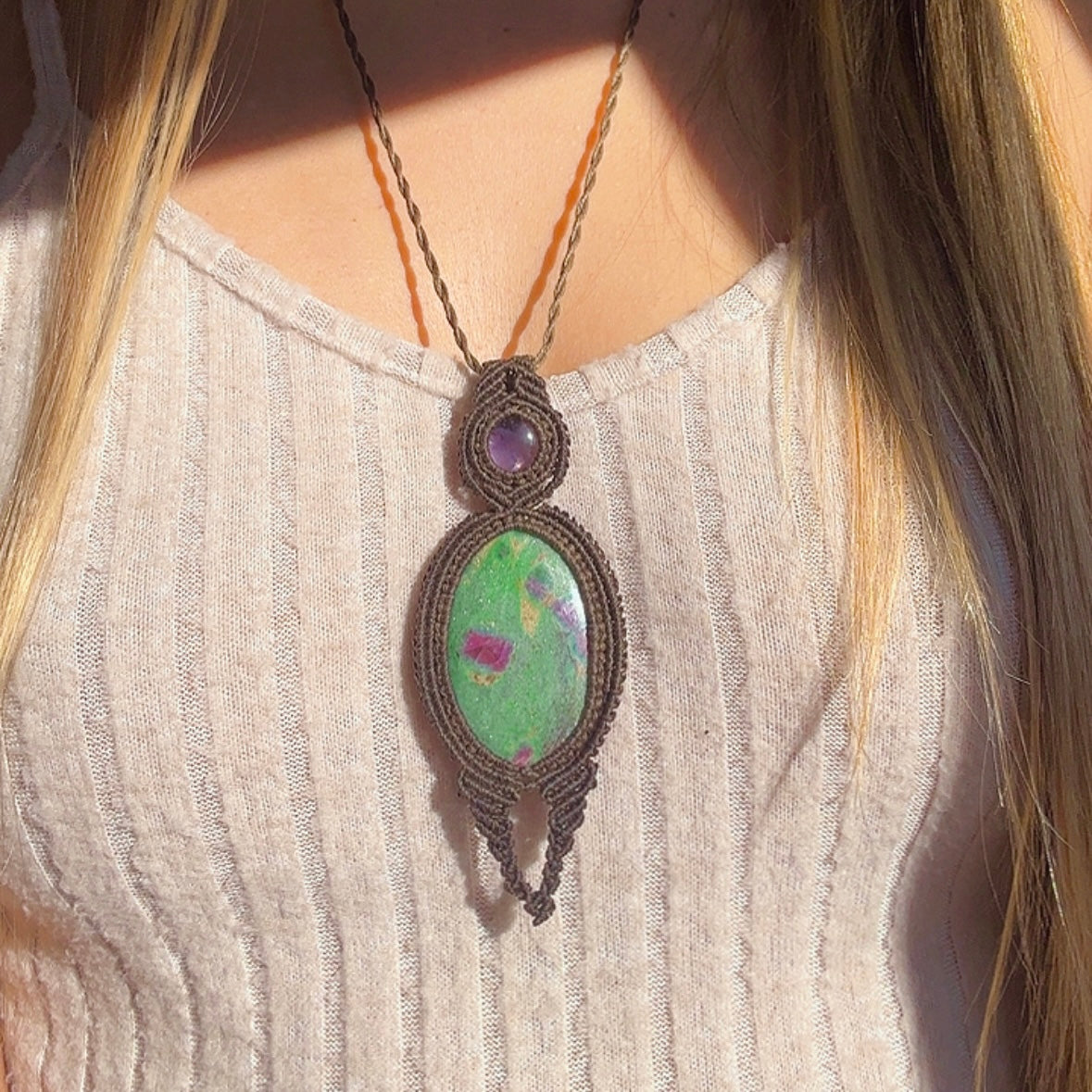 FAIRY NECKLESS RUBY ZOISITE & AMETHYST