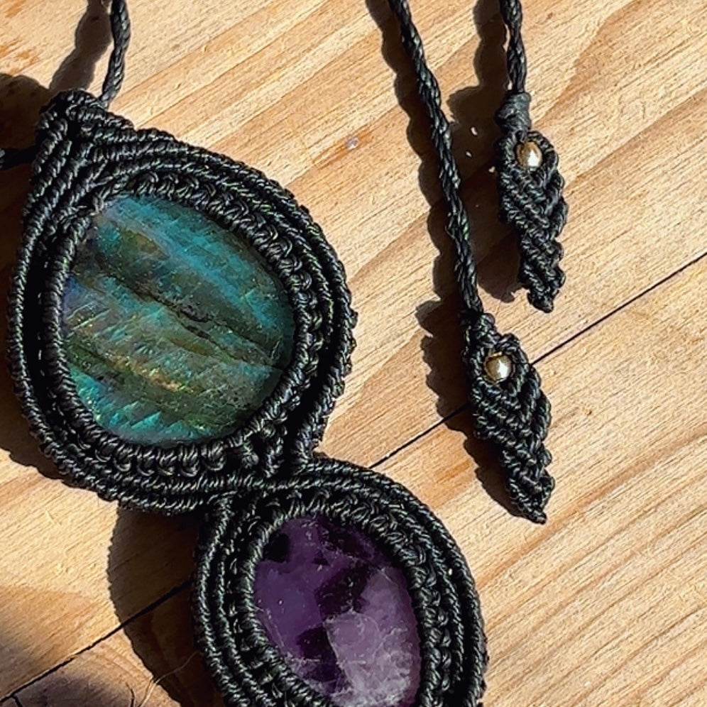 FAIRY NECKLESS LABRADORITE & AMETHYST